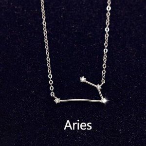 NEW 925 Sterling Silver Zodiac Necklace - Aries
